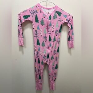 Little Sleepies pink Christmas zippy NWOT